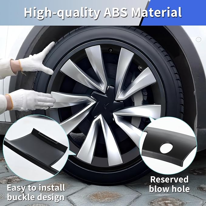 Tesla Model Y Juniper Rim Protector Fit 20" Helix 2.0 Wheels 2025-2026|Wheel Covers 20 inch|ABS Guard Hubcap Cover for Curb Rash Prevention| Model Y Juniper Accessories|Matte Black(Set of 4)