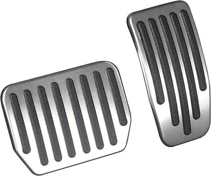 Foot Pedal Pads Set for Tesla Model 3 Model Y, Non-Slip Performance Aluminum Car Accessories Brake & Accelerator Pedal Covers for Model 3/Y (Silver)