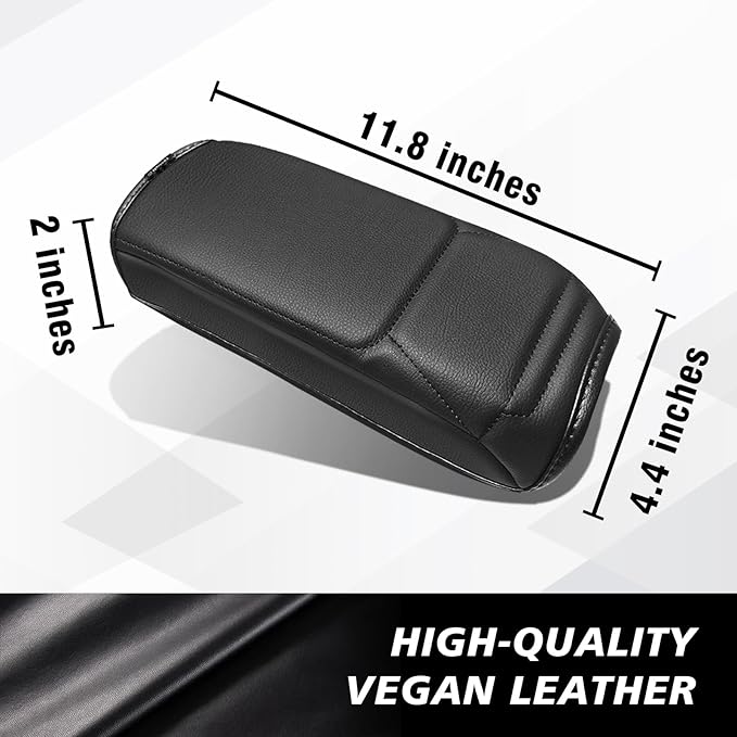 Muslogy Center Console Armrest Cover Fit for Nissan Kicks 2025 2026 Accessories, Comfort Armrest Pad Console Lid Cushion Vegan Leather Regular Thick