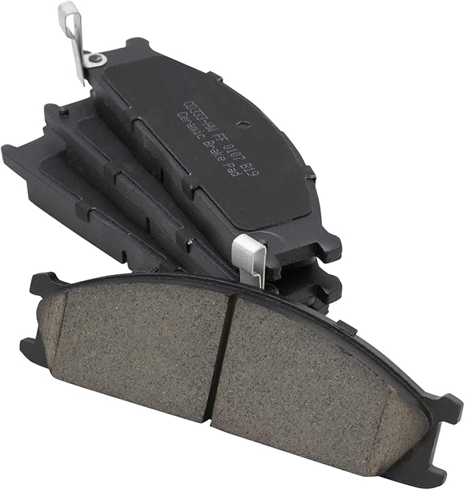 TRQ Front Ceramic Brake Pad Set Compatible with 03-04 Nissan Frontier L4 2.4L 98-02 Frontier 96-97 Pickup 4 Wheel Drive 95 Pickup V6 3.0L Rear Wheel Drive 92-97 Subaru SVX