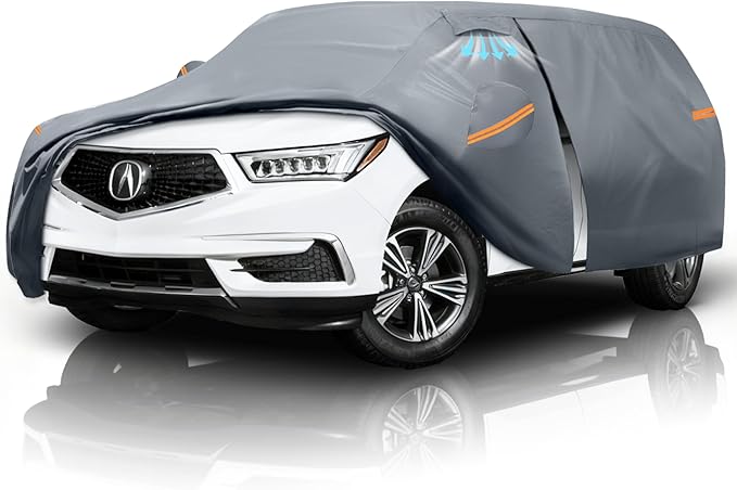 Waterproof Acura MDX(2007-2026) Car Cover with Breathable Vents, [2025 Upgrade] Premium Covers with Cotton Liner and Zipper Door,Sun Rain Snow Dust Uv Protection.(Gift with Towel)