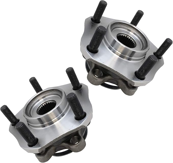 TRQ Front Driver and Passenger Side Wheel Bearing and Hub Assembly Set 2 Piece Compatible with 2015-2018 Chevrolet City Express 2013-2019 Nissan NV200 2013-2019 Sentra 2013-2017 Leaf