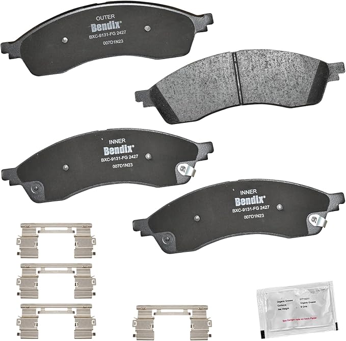 Bendix Priority1 CFC2427 Ceramic Front Brake Pads for Ford Edge 2024-2021, Lincoln Nautilus 2023