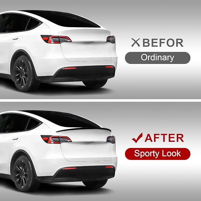 Spoiler Fit for Tesla Model Y 2020-2024, Upgrade ABS Material Rear Spoiler Wing OEM Rear Trunk Lip, Model Y Accessories, Matte Black