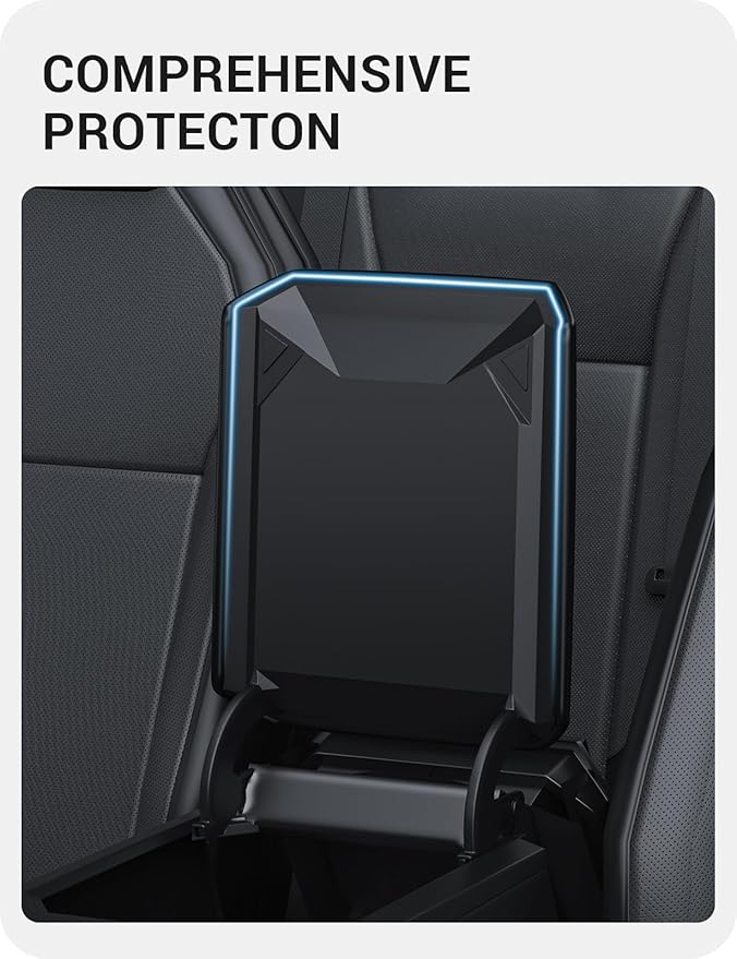 BASENOR Armrest Cover for 2026 2025 2024 Tesla Cybertruck Scratch Resistance Center Console Cover Non-Slip Arm Rest Protector [Proprietary Design] Cybertruck Interior Accessories Black