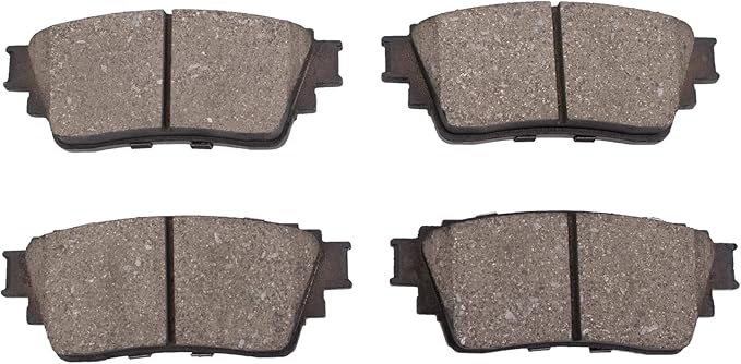 TRQ Rear Ceramic Brake Pad Set Compatible with 17 Mitsubishi Outlander with EPB 18-19 Outlander AWD 20 Outlander 18-22 Outlander PHEV 18-20 22-24 Eclipse Cross with EPB