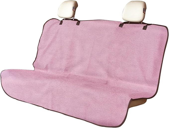 Back Seat Cover for Car Trucks Van SUV,Waterproof Rear Bench Towel Seat Covers for Dogs and Kids,Automotive Backseat Protector (Pink)