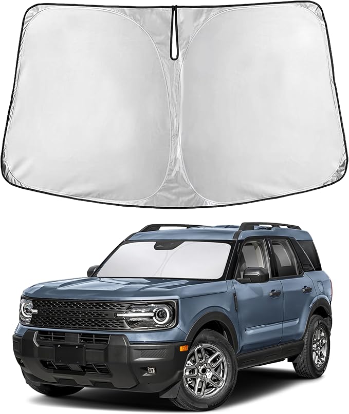 EcoNour Windshield Sunshade Compatible for Ford Bronco Sport 2021-2024 2025 2026, Sun Visor for Front Windshield & Window Sun Shade Cover, UV Heat Blocker & Protector, Car Accessories