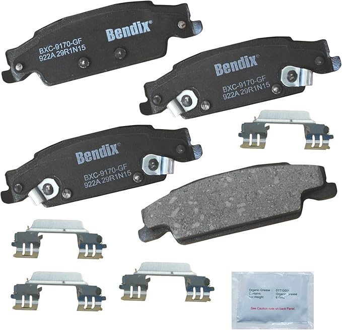 Bendix Priority1 CFC922A Ceramic Rear Brake Pads for Cadillac CTS 2007-2003, STS 2011-2005, Pontiac Grand Prix 2008-2005