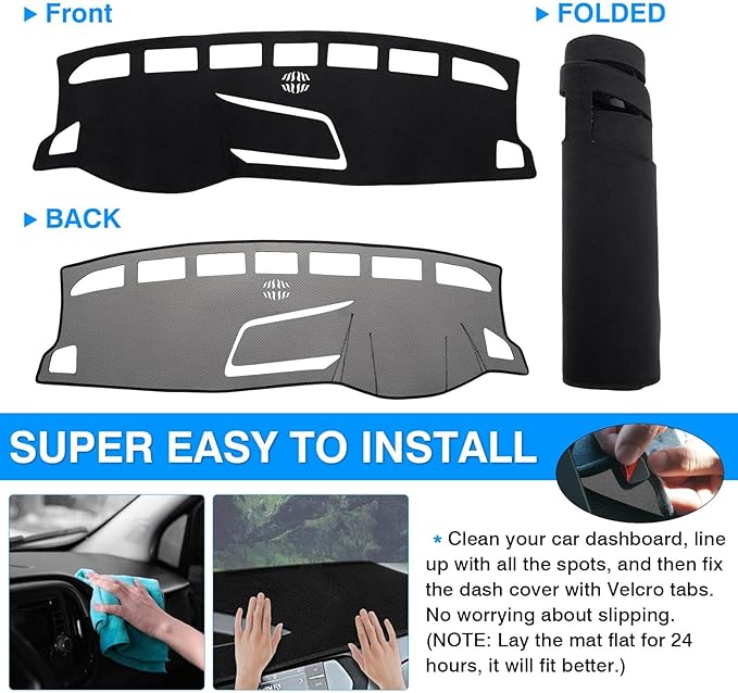 Autorder Dashboard Cover Mat for 2022-2025 2026 Volkswagen Taos S SE SEL Accessories Dash Cover Flannel Dash Mat Sunshade Glare UV Rays Protector
