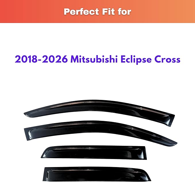 KPY Rain Guards Fit for 2018-2026 Mitsubishi Eclipse Cross, Out-Channel Window Visors Vent Wind Deflectors 4PC, Car Accessories for 18-26 Eclipse Cross