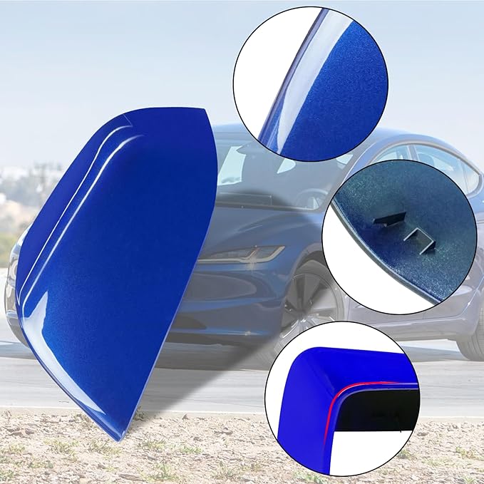 Jaronx Compatible with Tesla Model 3 Side Mirror Cover Replacement 2017 2018 2019 2020 2021 2022 2023 2024 2025, Driver Side Rear View Door Mirror Cover Caps for Model 3 Accessories(Blue)