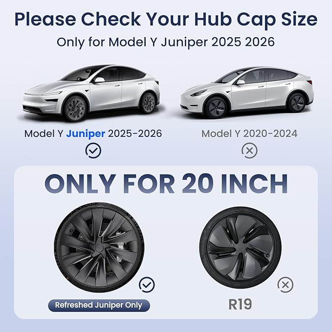 Model Y Wheel Covers 20 inch Juniper Helix 2.0 2025 2026, 20" Matte Black Wheel Protector Compatible with Tesla Model Y Accessories 2025 2026 (Refreshed Juniper Only 4PCS)