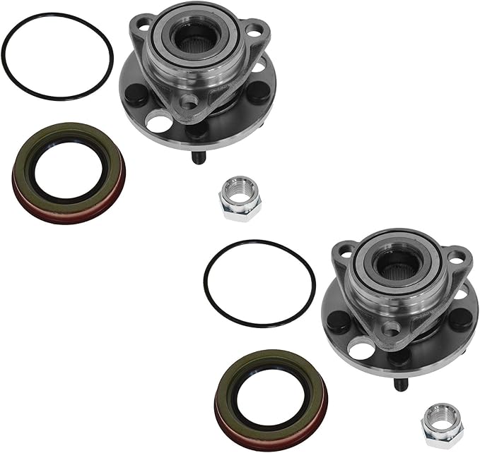 TRQ Front Left and Right Wheel Bearing and Hub Assembly Set 2 Piece Compatible with 1984-2005 Chevrolet Cavalier 1987-1996 Beretta 1987-1996 Corsica 1985-1998 Pontiac Grand Am 1995-2005 Sunfire