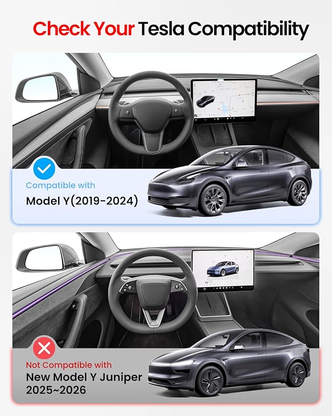 REEVAA Tesla Model Y Accessories - Mud Flaps [Protect Paint, No Drilling Required] All-Weather Splash Guard Body Kits for Model Y 2019-2024, Black (Set of 4)