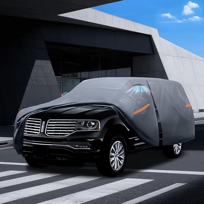 Large SUV Car Cover for Lincoln Navigator (1997-2025) Long, 100% Waterproof All Weather, Heavy Duty Outdoor Full Exterior Covers Rain Sun Wind UV Protection.