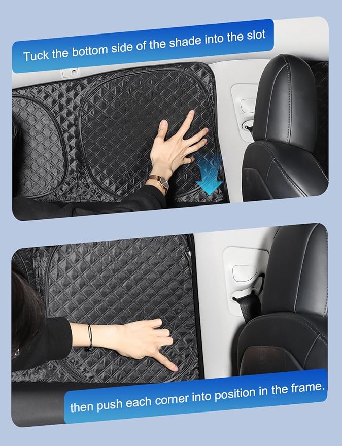 8PCS Upgraded for Tesla Model Y Window Shade Covers Thicker 5-Layer Material Sun Darker Windshield Sunshade Side Window Privacy Shade for Tesla Model Y Accessories 2024 2023 2022 2021 2020