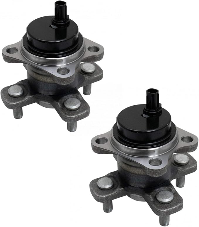 TRQ 2 Piece Rear Wheel Bearing & Hub Assembly Set with ABS Sensor Compatible with 2012-2015 Scion iQ