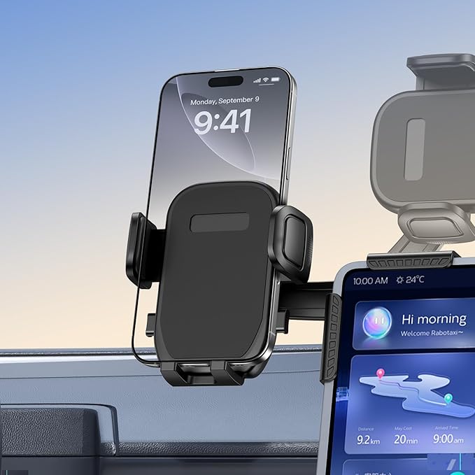 Tesla Phone Mount, 360° Adjustable Universal Tesla Model Y Accessories, Phone Holders for Your car for Tesla Model 3/Y/S/X/Cybertruck Screen, Non-Adhesive for Car Phone Holder Fits All Phone