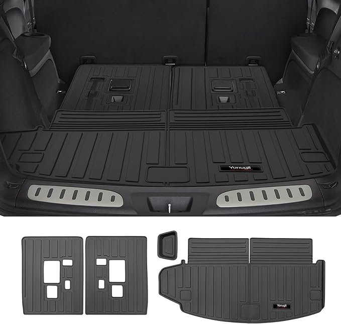 Custom for 2016-2026 Dodge Durango 6/7 Seat Cargo Mats Trunk Liner and Rear Seat Backrest Mat All Weather TPE Protection Mat Accessories (for 2016-2026 Dodge Durango)