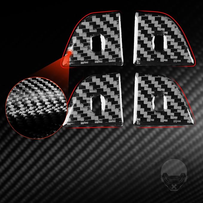 Carbon Fiber Stickers Car Door Lock Switch Button Cover Stickers Decal Car Interior Decoration Compatible with Tesla Model 3 2024 Accessories Decorative Stickers