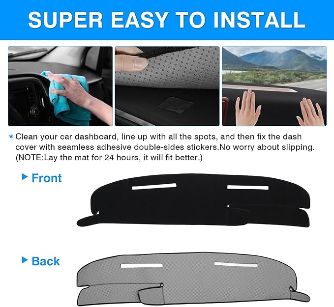 Autorder Dashboard Cover Mat for Olds Oldsmobile Cutlass Calais Accessories Dash Cover Upgrade Flannel Dash Mat Sunshade Glare UV Rays Protector
