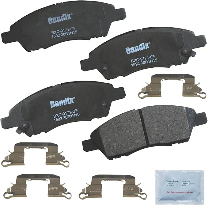 Bendix Priority1 CFC1592 Ceramic Front Brake Pads for Nissan March 2020-2015, Micra 2019-2015, Note 2019-2014, V-Drive 2020, Versa 2019-2012, Versa Note 2019-2014