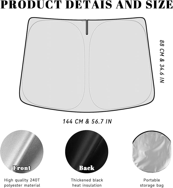 Car Windshield Sun Shade for Honda 2006-2011 Civic Accessories (OEM Design) Reflective Foldable Heat Insulation Sunshade for Ultimate Protection