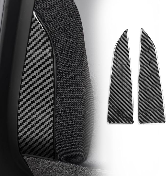 Carbon Fiber Sticker Car Pillar Posts Door Window Inside Panel Cover Car Exterior Trim Compatible with Tesla Model 3 2024 2025 Accessories Decorative Sticker
