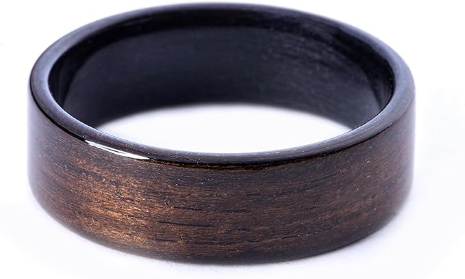 CNICK Tesla Key Ring Accessories: Handmade Wooden Ring for Model 3/Y/X/S to Replace Card or Fob (7, Black Ebony)