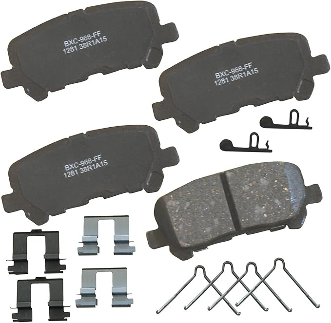 Bendix Premium SBC1281 Ceramic Rear Brake Pads for Acura MDX 2013-2007, ZDX 2013-2010, Honda Odyssey 2017-2011, Pilot 2015-2009