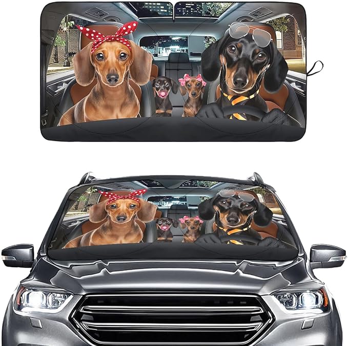 Horror Windshield Sun Shade for Car SUV Truck (55x30 Inches), Front Window Visor for Windows, Protector Blocks UV