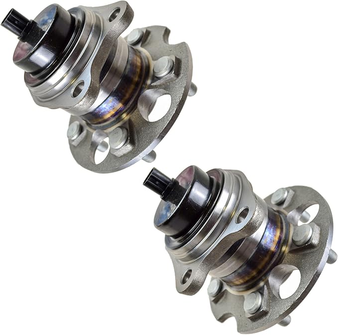 TRQ Rear Wheel Bearing and Hub Assembly Set 2 Piece Compatible with 04-06 Lexus RX330 FWD 07-09 RX350 FWD 06-08 RX400h FWD 04-07 Toyota Highlander FWD