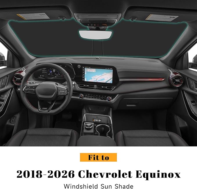 Car Windshield Sun Shade for Chevy 2018-2025 2026 Equinox Accessories (OEM Design) Reflective Foldable Heat Insulation Sunshade for Ultimate Protection