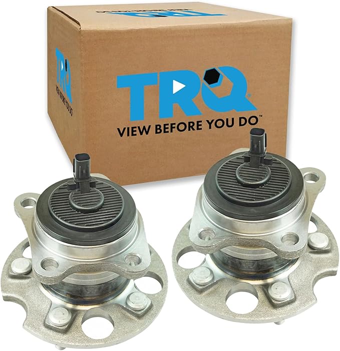 TRQ Rear Left and Right Wheel Bearing and Hub Assembly Set 2 Piece Compatible with 2009-2015 Toyota Venza Front Wheel Drive