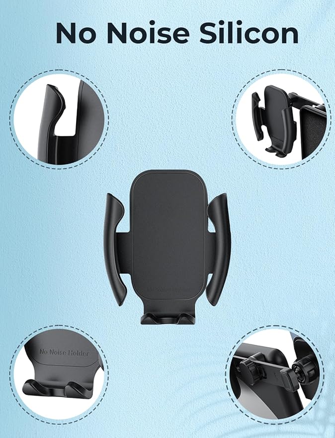 Premium Tesla Phone Mount & Holder for Model Y (2019-2024) & Model 3 (2018-2023),Snap-On Screen Clip with Scratch-Free Felt Base, Solid Alloy Arm
