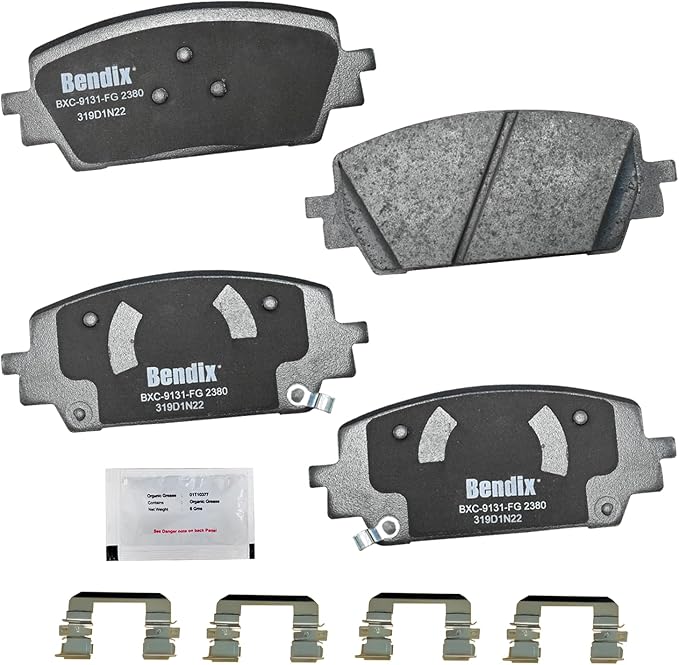 Bendix Priority1 CFC2380 Ceramic Front Brake Pads for Hyundai Santa Cruz 2023-2022, Santa Fe 2023-2021, Kia Sorento 2023-2021