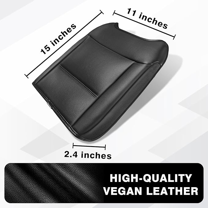 Muslogy Center Console Armrest Cover Fit for Ford F250 F350 F450 2023-2025 2026 Super Duty Accessories, Comfort Armrest Pad Console Lid Cushion Vegan Leather Regular Thick(Bucket Seat ONLY)