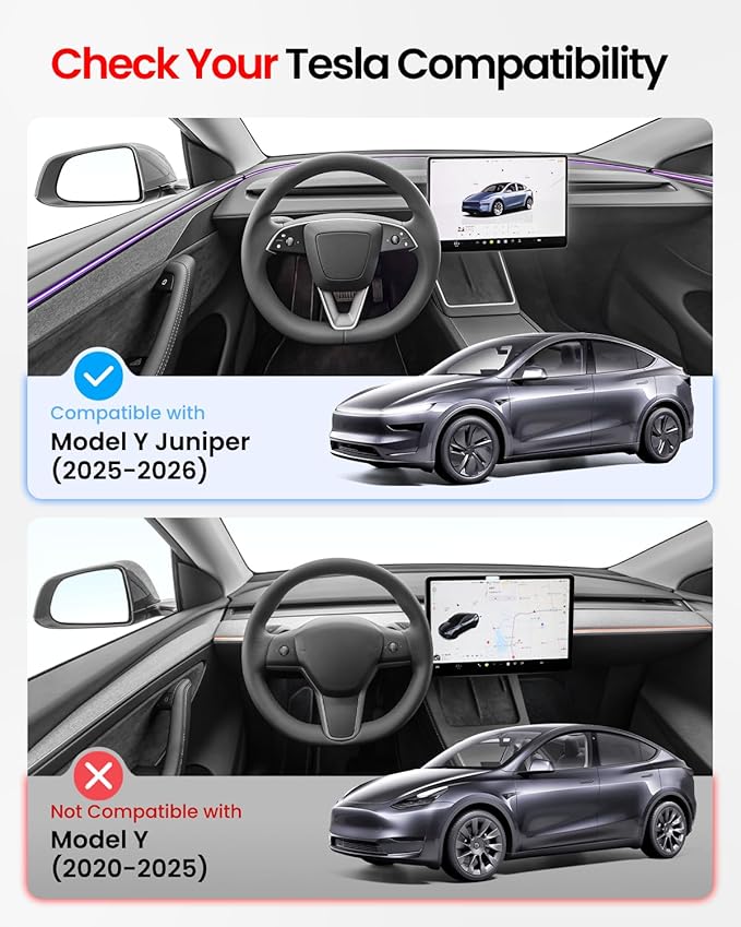 REEVAA Upgraded Tesla Model Y New (Juniper) Sunshade Roof [No Gaps, No-Sagging] Tesla Y Accessories Heat Insulation Foldable Glass Sunroof Cover for Model Y Juniper 2025-2026, 2PCS, Black