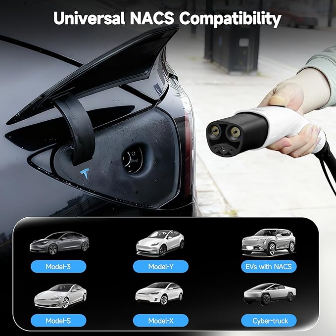 Tesla Charger,Level 2 EV Charger for Tesla 40Amp 240V with NEMA 14-50 Plug, Adjustable Current & Timer,25Ft Tesla Charging CableMobile Connector for Tesla Model Y/3/X/S/Cybertruck