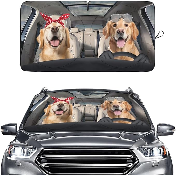 Horror Windshield Sun Shade for Car SUV Truck (55x30 Inches), Front Window Visor for Windows, Protector Blocks UV