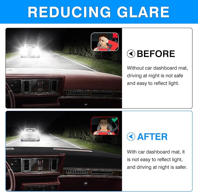 Autorder Dashboard Cover Mat for Olds Oldsmobile Cutlass Calais Accessories Dash Cover Upgrade Flannel Dash Mat Sunshade Glare UV Rays Protector