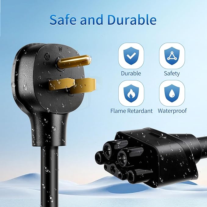 NEMA 6-50 Adapter for Tesla Gen 2 Mobile Connector, 240V 32A Welding Outlet EV Charger Adapter, Heavy-Duty Level 2 Charging for Tesla Model 3, S, X, Y - Safe and Durable (6-50P, 16 Inch)