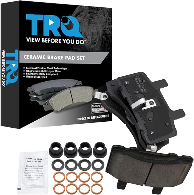 TRQ Front Ceramic Brake Pad Kit for Chevy Dodge GMC 2500 3500 Pickup Truck