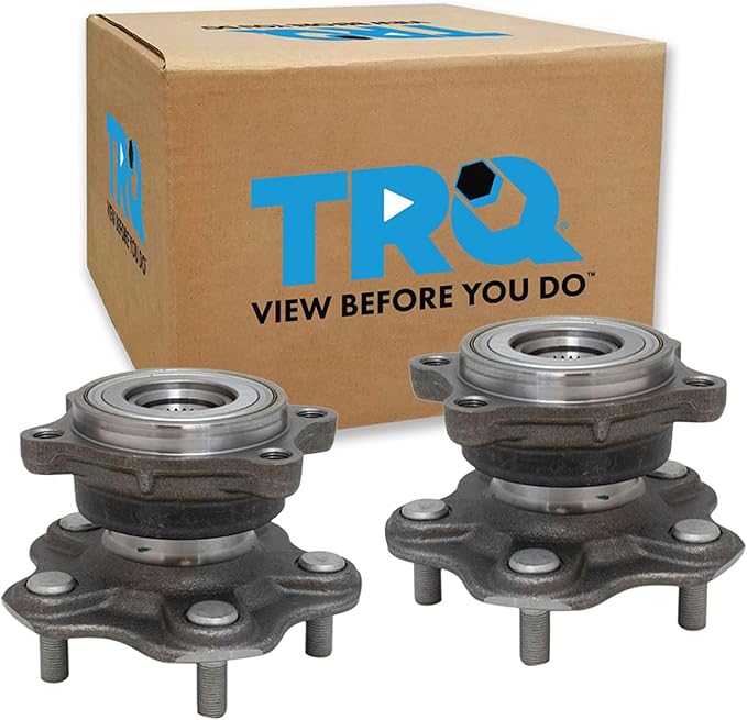 TRQ Rear Left and Right Wheel Bearing and Hub Assembly 2 Piece Set Compatible with 2003-2006 Infiniti G35 / 2007 G35 Coupe Only / 2003-2009 Nissan 350Z