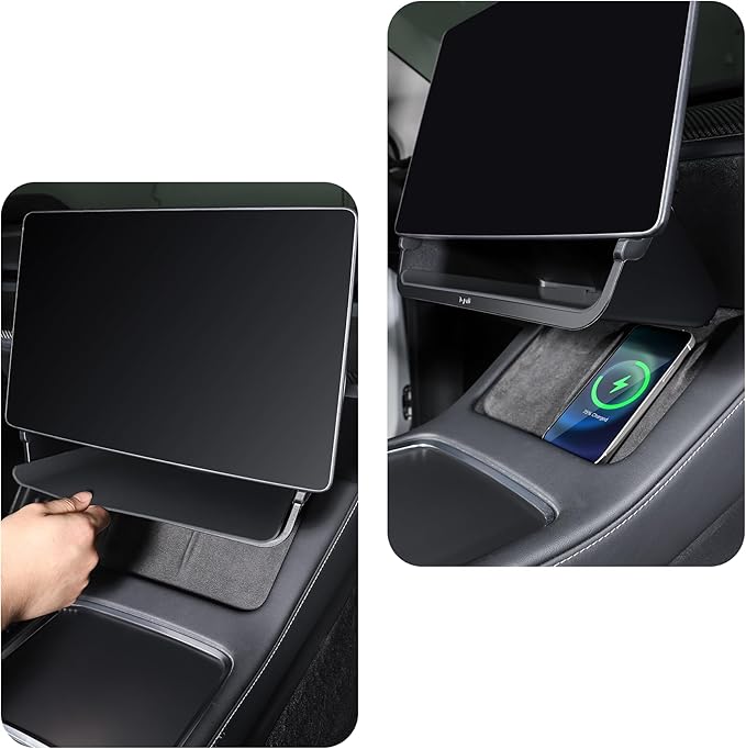 Topfit Tesla Model 3 Y Under Screen Storage Box，Center Console Organizers Tray for Tesla Model Y Juniper and Model 3 Highland Accessories 2025-2026