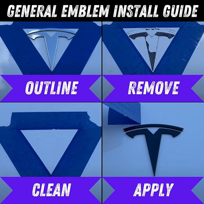 Metal Raised T Logo Frunk Front Emblem Decal Matte Black with 3M Adhesive for Tesla Model 3 Model Y Highland Juniper (T Logo - Front)