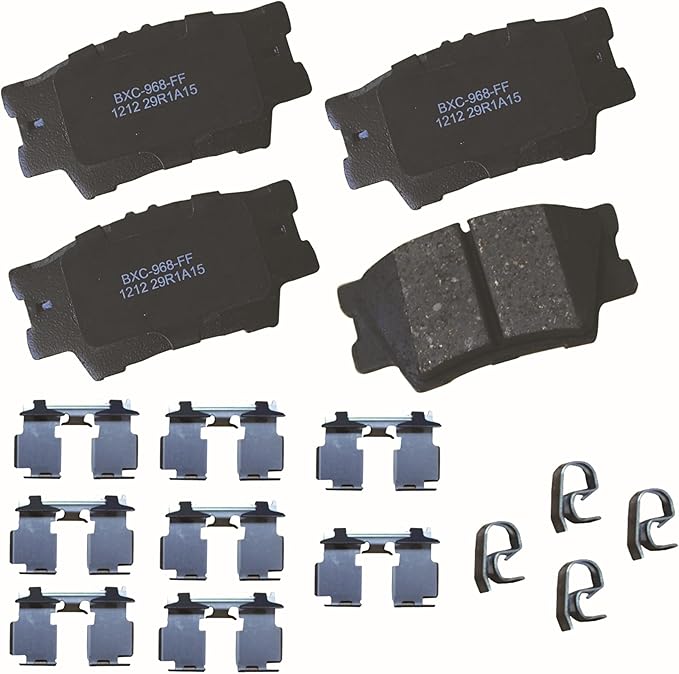 Bendix Premium SBC1212 Ceramic Rear Brake Pads for Select Models Lexus ES300h, ES350, HS250h, Pontiac Vibe, Toyota Avalon, Camry, Matrix, RAV4