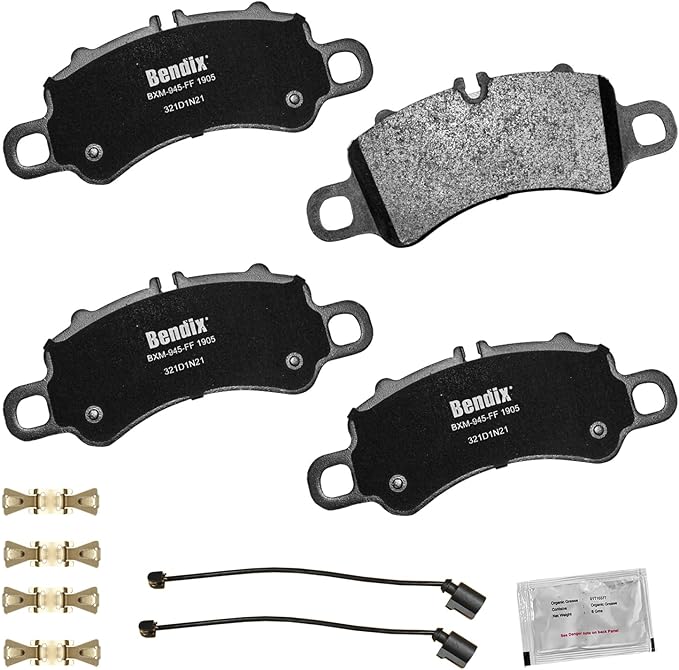 Bendix Priority1 CFM1905 Semi-Metallic Front Brake Pads for Porsche 718 Boxster 2021-2018, 718 Cayman 2021-2018, 911 2021-2017