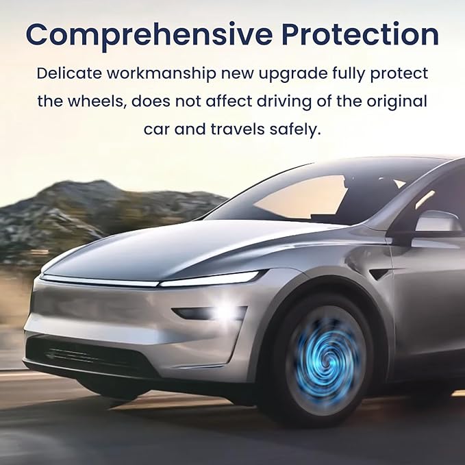 Model Y Wheel Covers 20 inch Juniper Helix 2.0 2025 2026, 20" Matte Black Wheel Protector Compatible with Tesla Model Y Accessories 2025 2026 (Refreshed Juniper Only 4PCS)